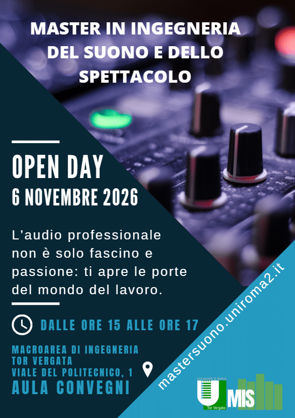 MasterSuono: open day 2026-2027
